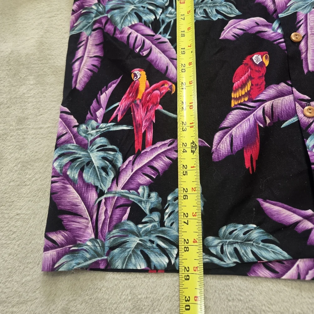 VTG Paradise Found Hawaiian Aloha Shirt Mens Sz XL Magnum PI Parrot AOP USA - Picture 5 of 6